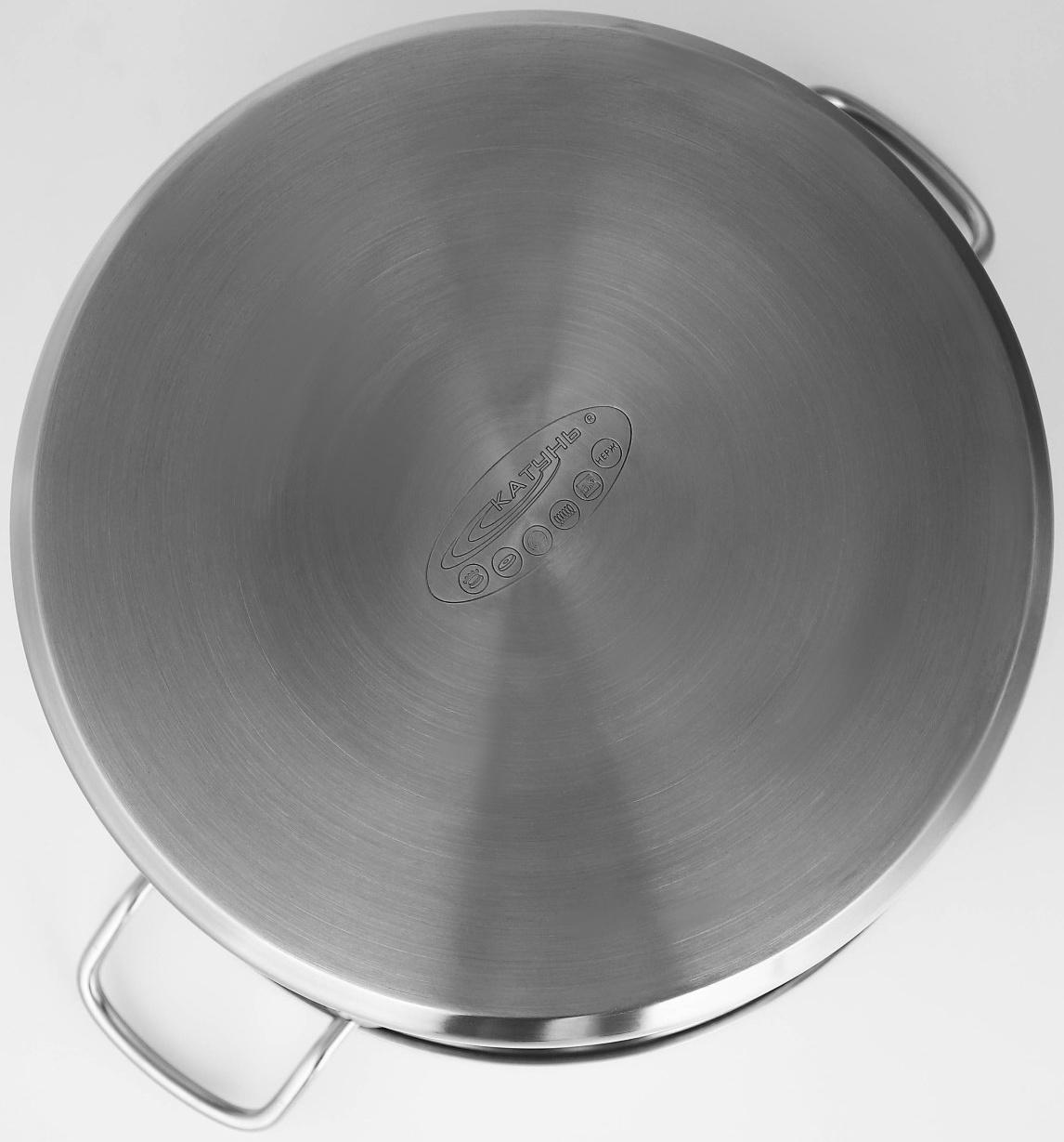 Кастрюля «Общепит», 15 л, d=30 см, h=22 см, металлическая крышка, с теплораспределительным слоем