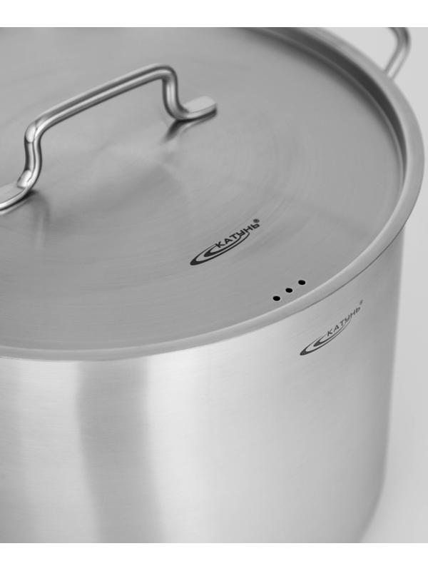 Кастрюля «Общепит», 15 л, d=30 см, h=22 см, металлическая крышка, с теплораспределительным слоем