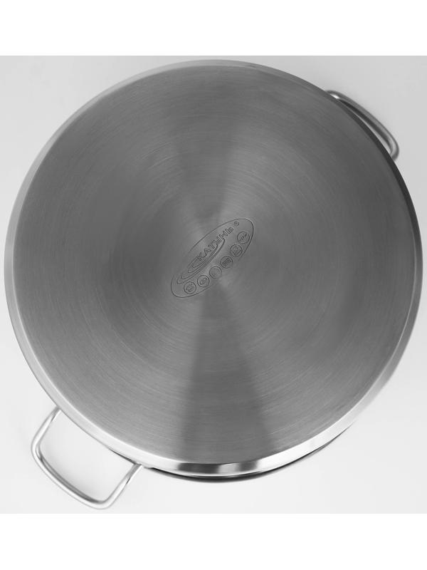 Кастрюля «Общепит», 15 л, d=30 см, h=22 см, металлическая крышка, с теплораспределительным слоем