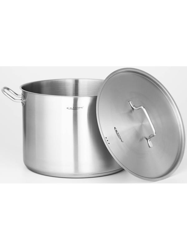 Кастрюля «Общепит», 15 л, d=30 см, h=22 см, металлическая крышка, с теплораспределительным слоем