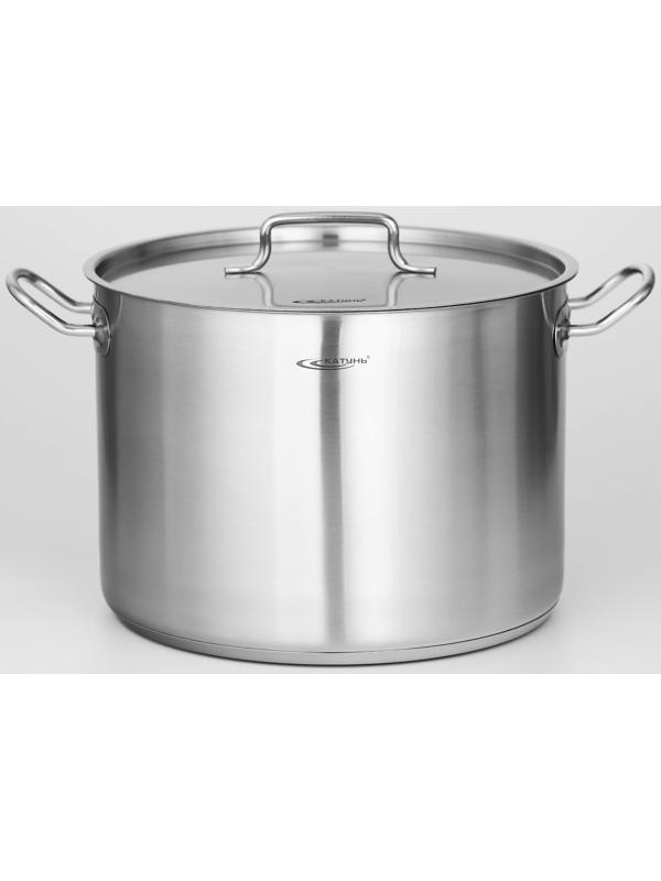 Кастрюля «Общепит», 15 л, d=30 см, h=22 см, металлическая крышка, с теплораспределительным слоем