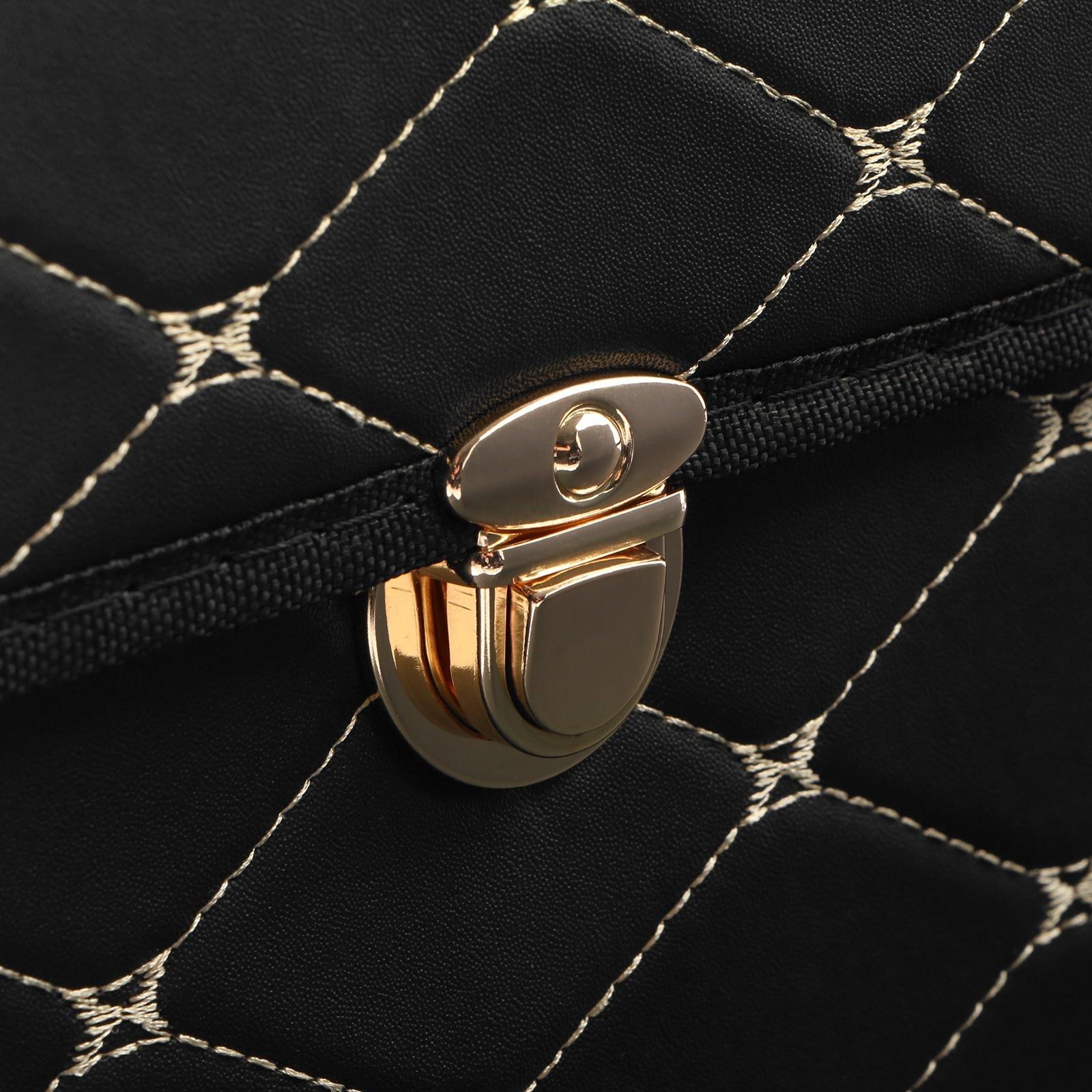 Органайзер саквояж в багажник, C2R HT091, 30×30×30 см, экокожа, черный, бежевая строчка