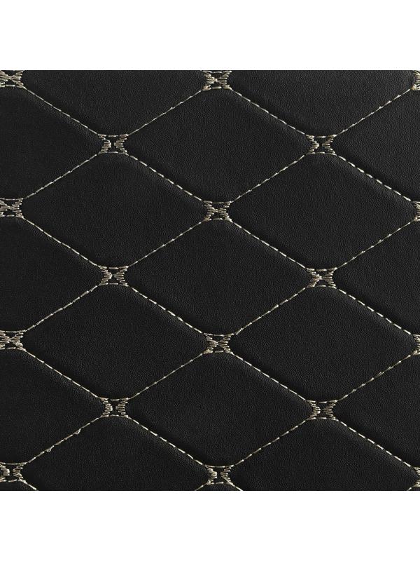 Органайзер саквояж в багажник, C2R HT091, 30×30×30 см, экокожа, черный, бежевая строчка