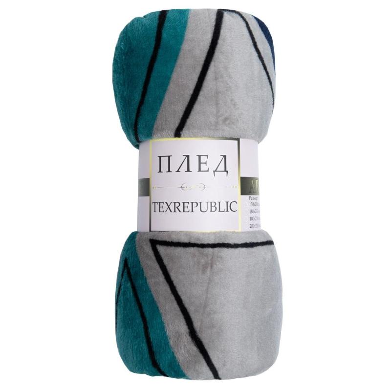 Плед TexRepublic Absolute Треугольник Фланель 150х200 см Волна/сер, 63501