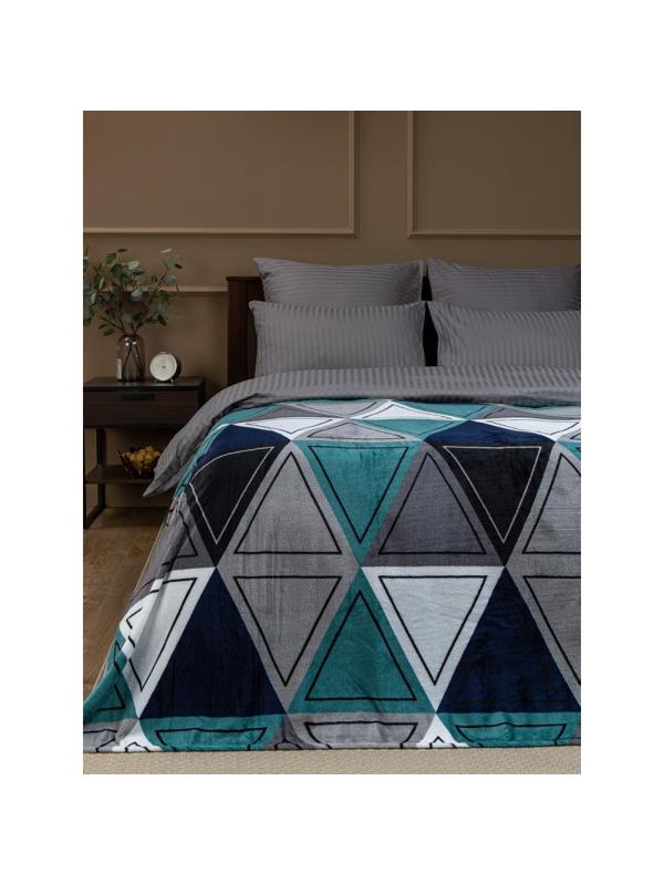 Плед TexRepublic Absolute Треугольник Фланель 150х200 см Волна/сер, 63501