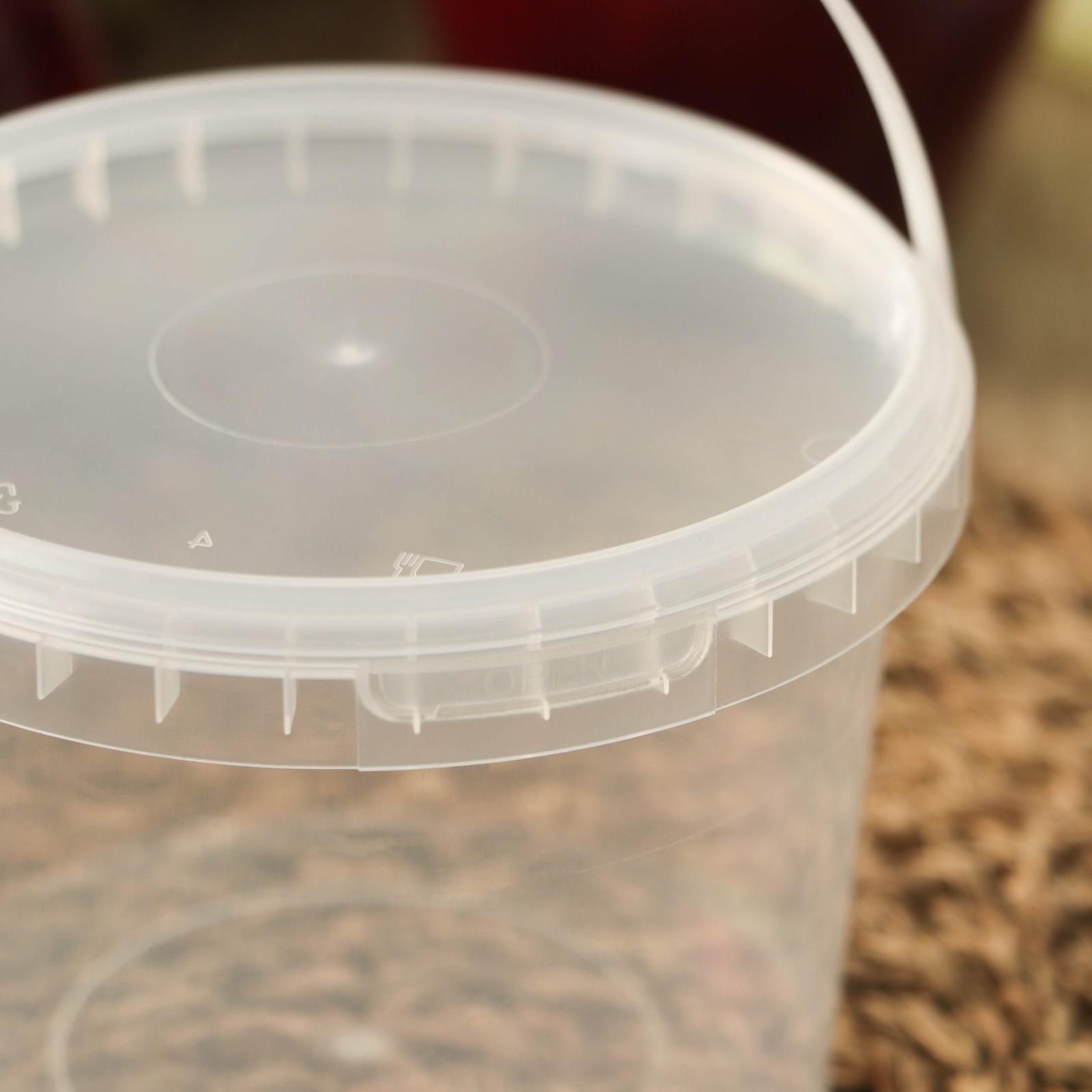 Ведро с крышкой, 500 мл, d= 10,9 см, высота 8 см прозрачное, 500 шт/уп.