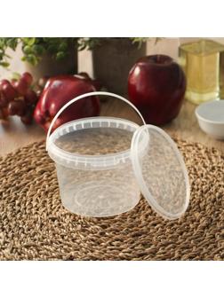 Ведро с крышкой, 500 мл, d= 10,9 см, высота 8 см прозрачное, 500 шт/уп.