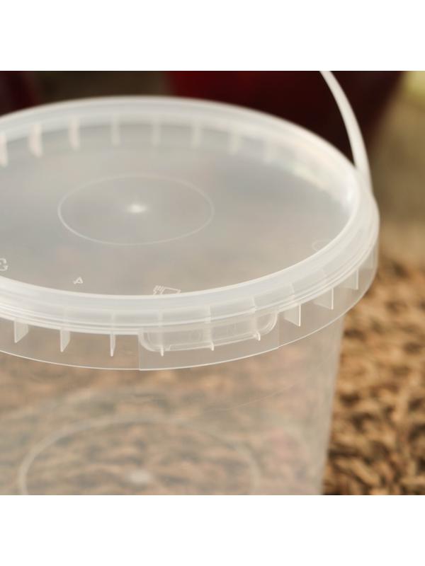 Ведро с крышкой, 500 мл, d= 10,9 см, высота 8 см прозрачное, 500 шт/уп.