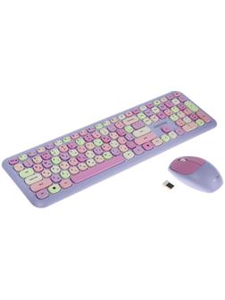 Комплект клавиатура и мышь Smartbuy SBC-666395AG-V,беспровод,мембран,1000 dpi,USB,фиолетовый