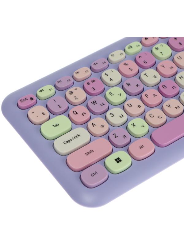 Комплект клавиатура и мышь Smartbuy SBC-666395AG-V,беспровод,мембран,1000 dpi,USB,фиолетовый