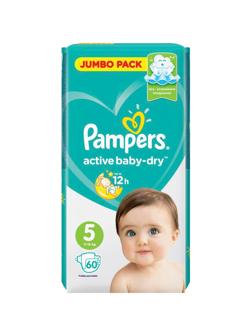 Подгузники PAMPERS Active Baby-Dry Junior (11-16 кг)  60 шт/уп
