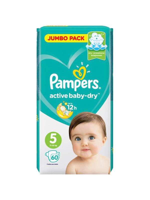 Подгузники PAMPERS Active Baby-Dry Junior (11-16 кг)  60 шт/уп