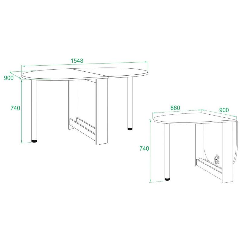 Стол обеденный раскладной Сокол СП-12  Венге