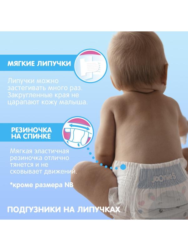 Подгузники для новорожденных JOONIES Premium Soft, размер NB (0-5 кг), 24 шт.