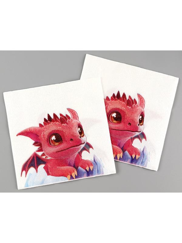 Салфетки бумажные двухслойные «С Новым годом: дракоша», 33 × 33 см, в наборе 20 шт.
