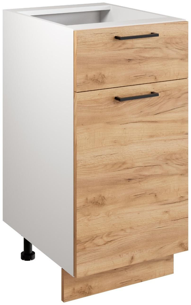 Шкаф напольный 400 Симпл, 400х510х820, Дуб золотой крафт/Белый