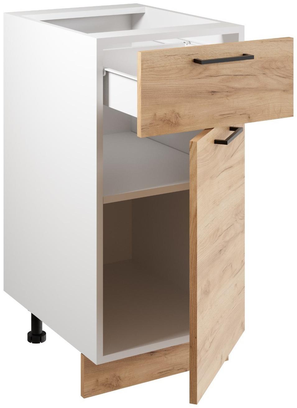 Шкаф напольный 400 Симпл, 400х510х820, Дуб золотой крафт/Белый