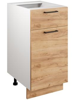 Шкаф напольный 400 Симпл, 400х510х820, Дуб золотой крафт/Белый