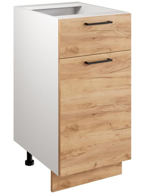 Шкаф напольный 400 Симпл, 400х510х820, Дуб золотой крафт/Белый