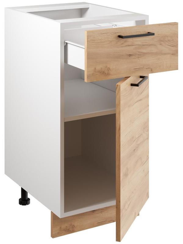 Шкаф напольный 400 Симпл, 400х510х820, Дуб золотой крафт/Белый