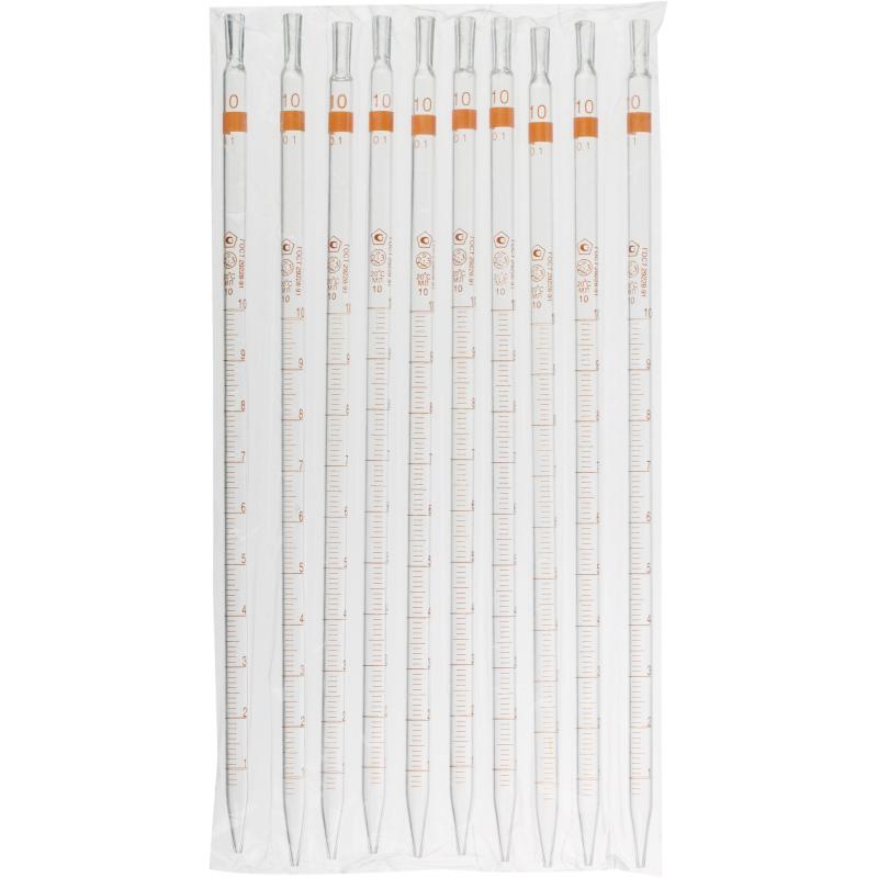 Пипетка измерительная 2-2-2-10 мл п.слив,ГОСТ 29228-91, 10шт/уп
