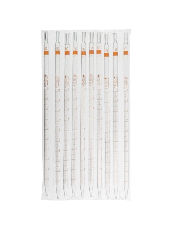 Пипетка измерительная 2-2-2-10 мл п.слив,ГОСТ 29228-91, 10шт/уп