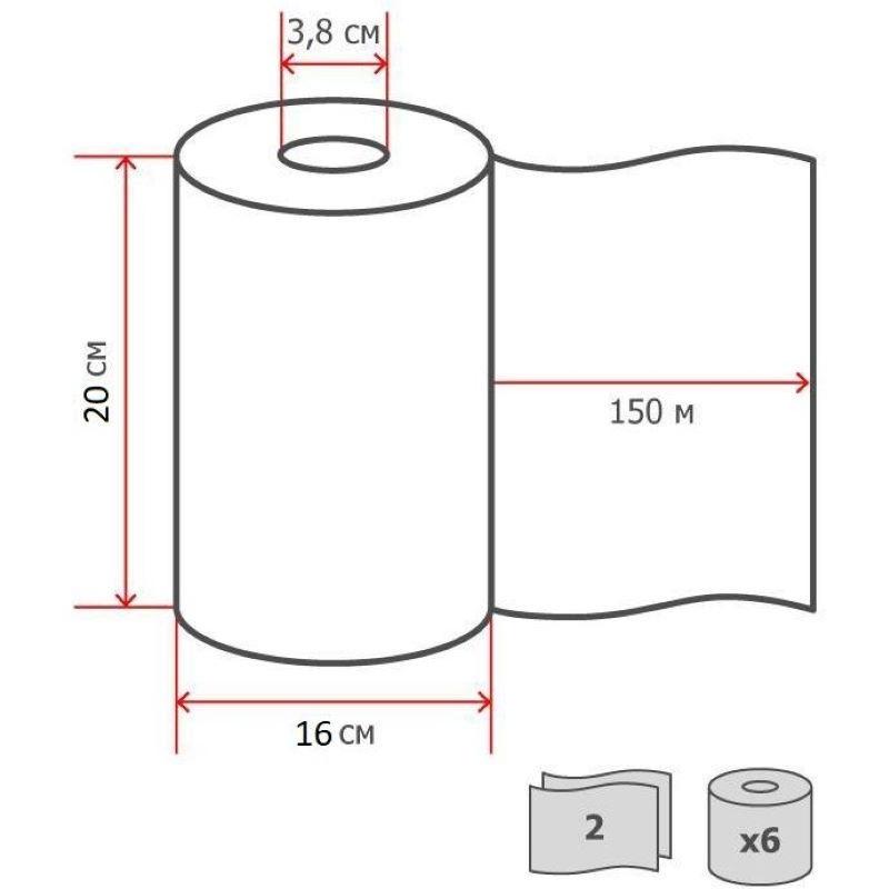 Полотенца бумажные д/дисп. Luscan Prof /2сл. цвет.тиснение 150м, 6рул/уп