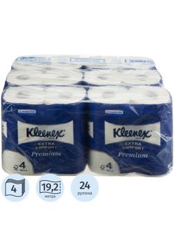 Бумага туалетная Kleenex PremiumExtraComfort 4сл 19,2 м белая 24рул/уп 8484