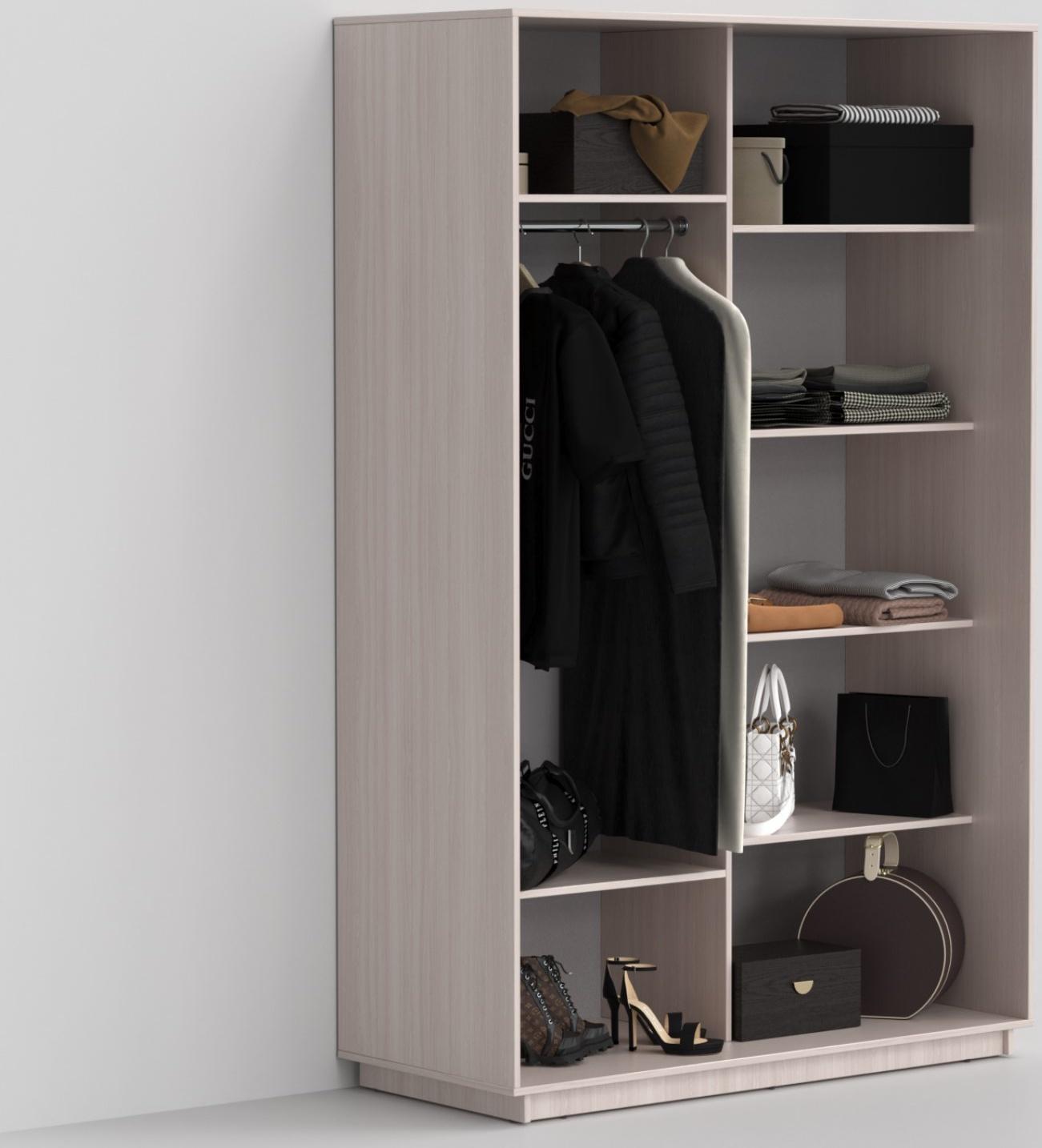 Шкаф-купе «Эко-Сим Д», 1000х600х2200 мм, ЛДСП, цвет шимо светлый