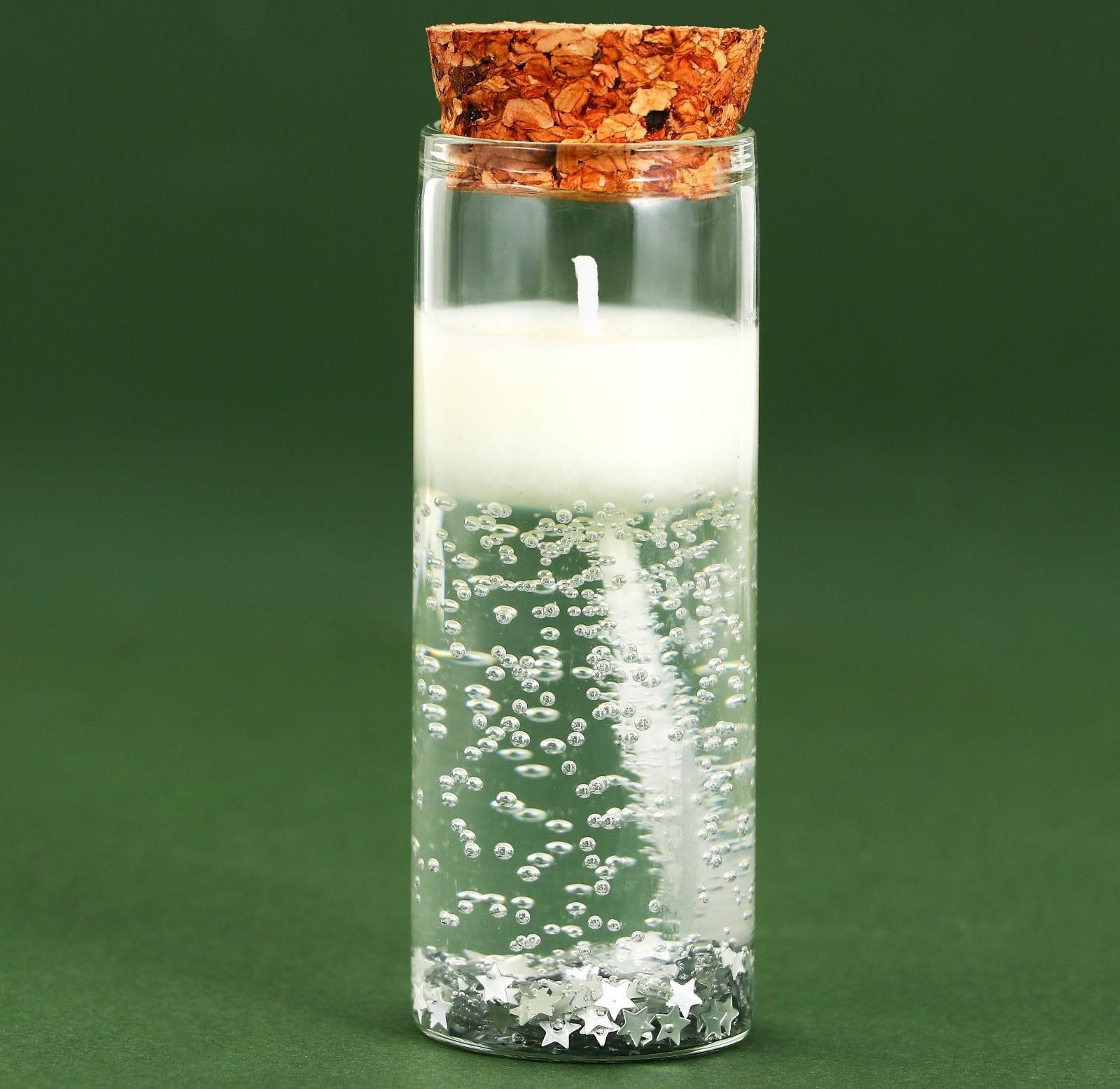 Новогодняя свеча в колбе «Звездное небо», лёгкий аромат