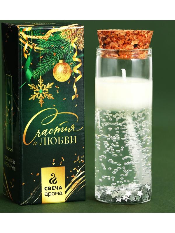 Новогодняя свеча в колбе «Звездное небо», лёгкий аромат