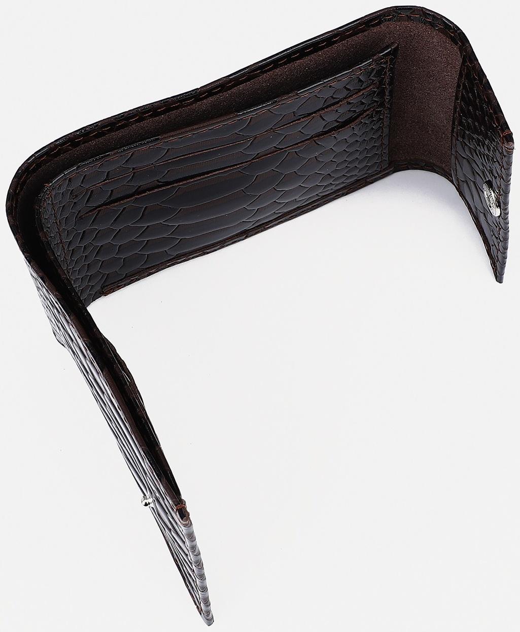 Кошелёк на кнопке, цвет коричневый