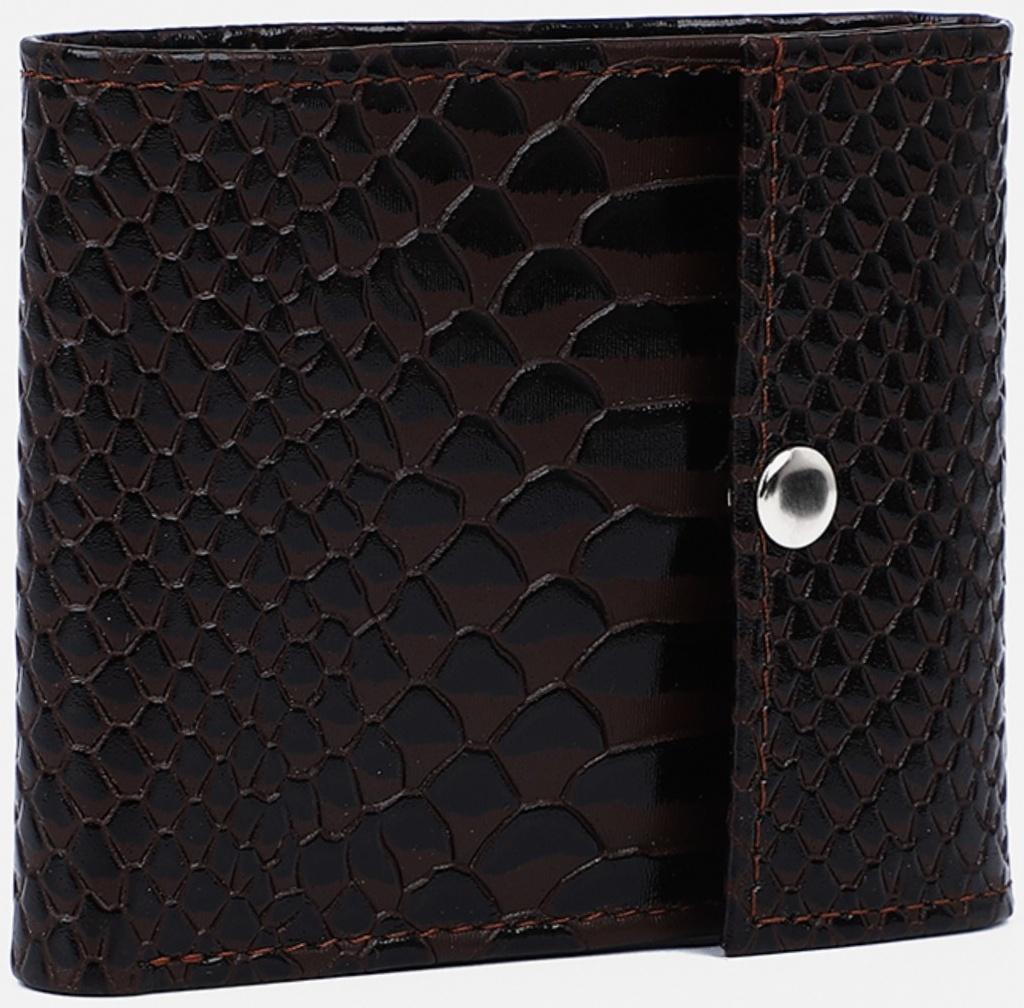 Кошелёк на кнопке, цвет коричневый