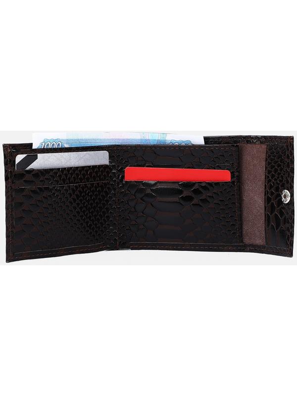 Кошелёк на кнопке, цвет коричневый