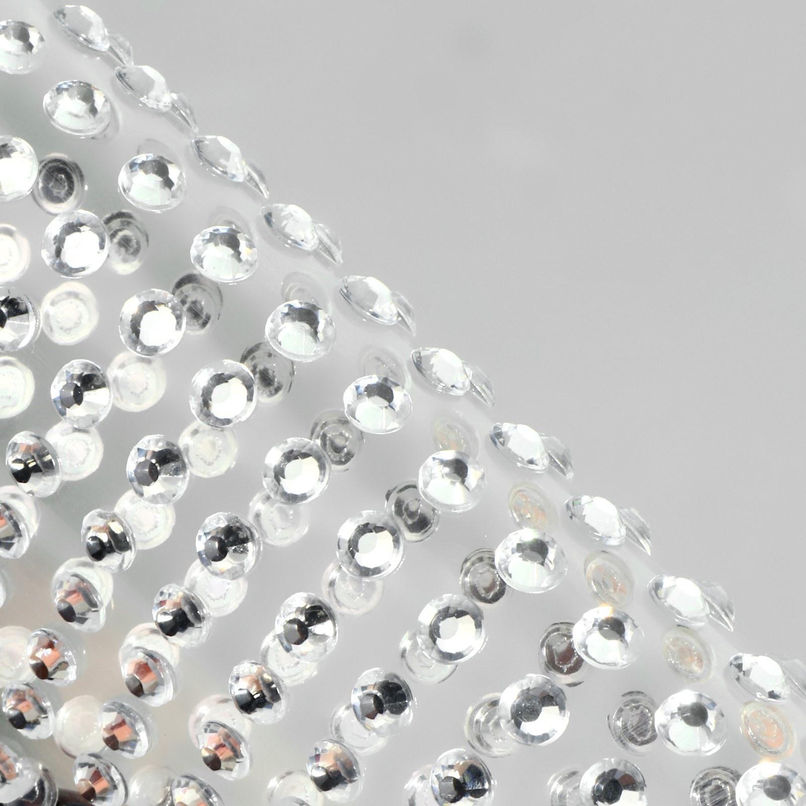 Стразы самоклеящиеся, d = 4 мм, 220 шт на листе на листе, цвет серебряный