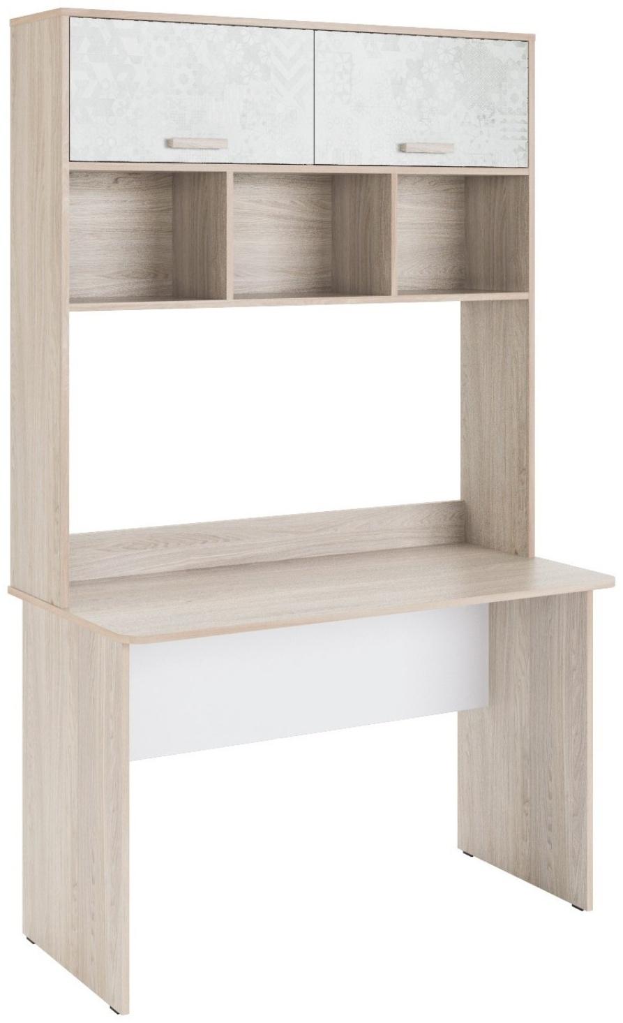 Стеллаж для стола «Паскаль №4», 1192×282×1216 мм, цвет ясень анкор / белый / спринт