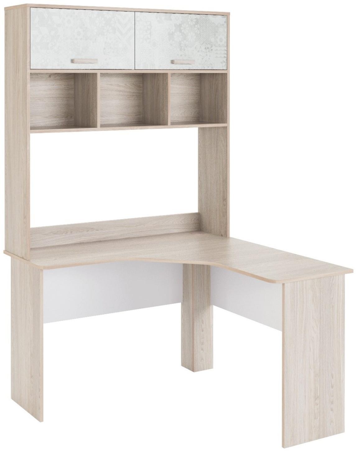 Стеллаж для стола «Паскаль №4», 1192×282×1216 мм, цвет ясень анкор / белый / спринт