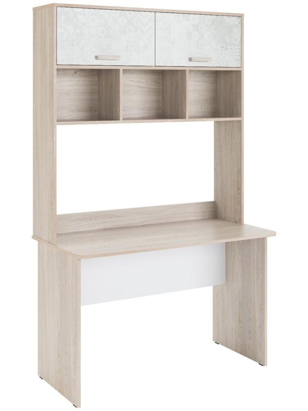 Стеллаж для стола «Паскаль №4», 1192×282×1216 мм, цвет ясень анкор / белый / спринт