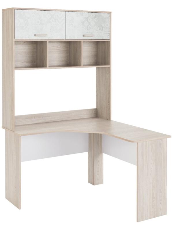 Стеллаж для стола «Паскаль №4», 1192×282×1216 мм, цвет ясень анкор / белый / спринт