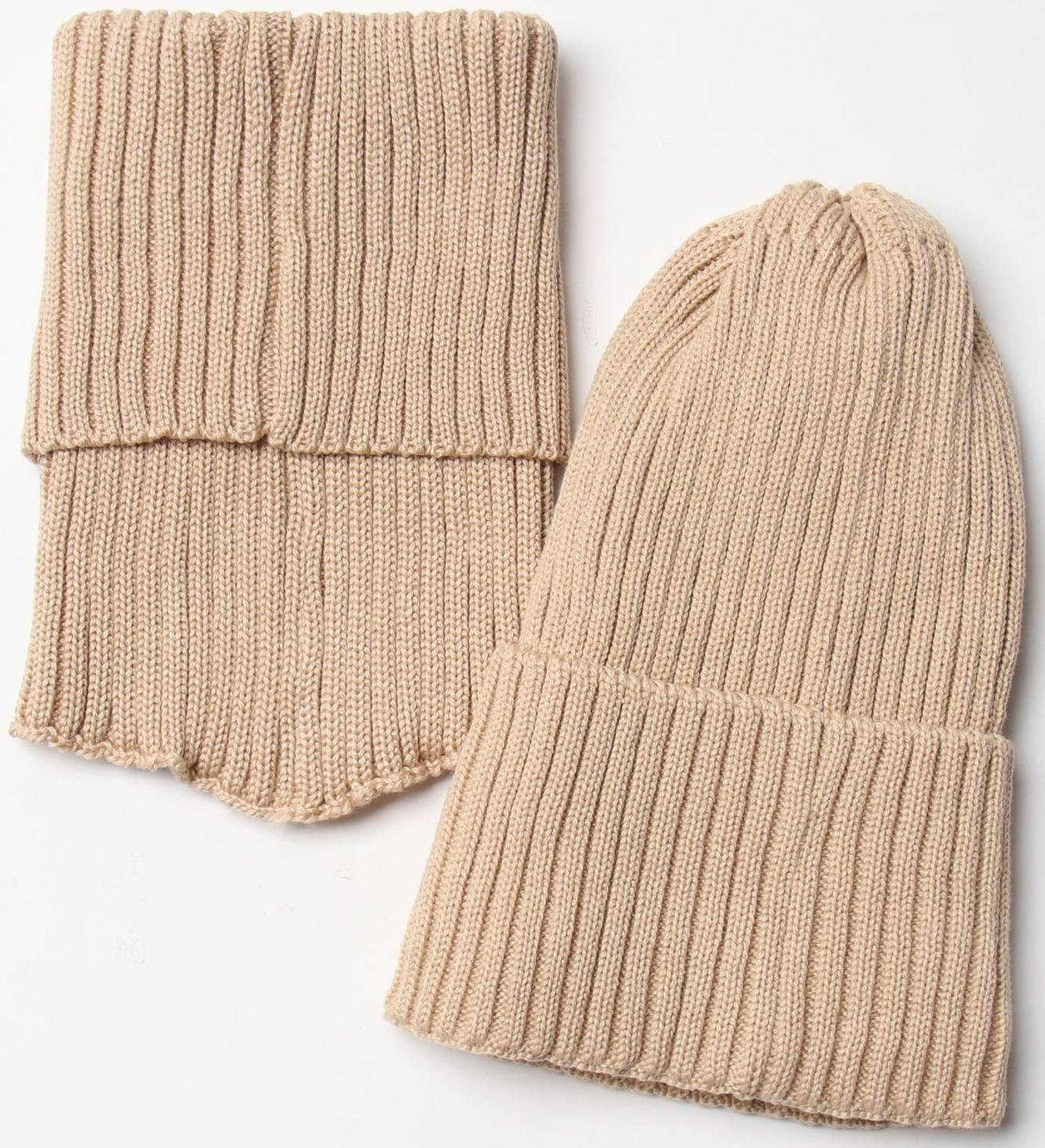 Комплект детский (шапка, снуд) MINAKU  р-р 50-52, цвет бежевый
