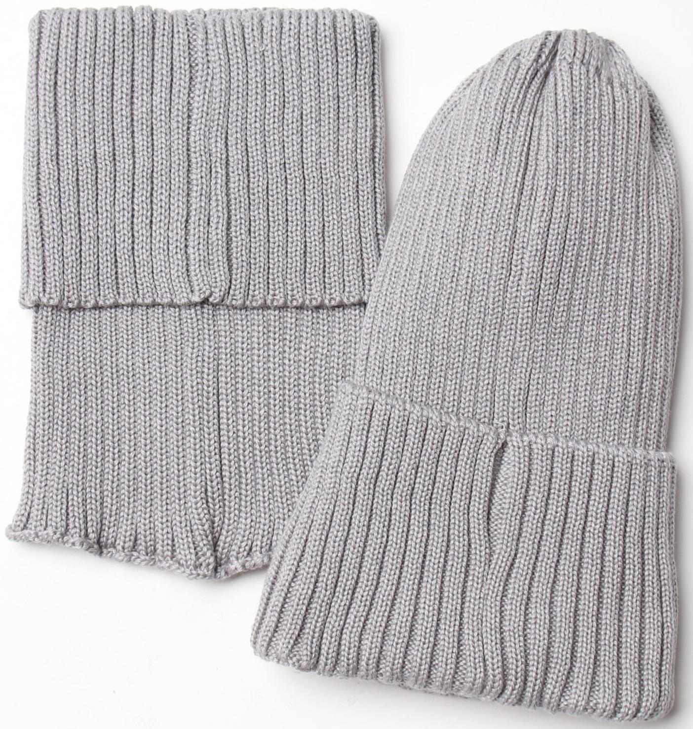 Комплект детский (шапка, снуд) MINAKU  р-р 56-58, цвет серый