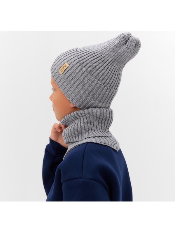Комплект детский (шапка, снуд) MINAKU  р-р 56-58, цвет серый