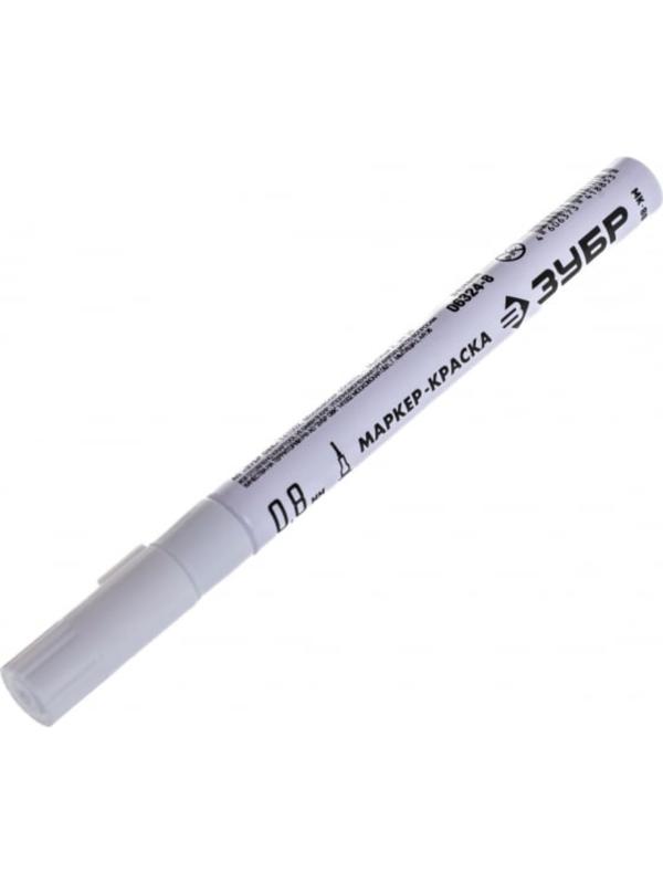 Маркер-краска ЗУБР Профессионал 06325-1, экстратонкий, белый, 0.8 мм