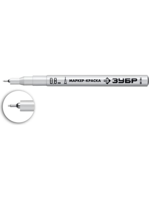 Маркер-краска ЗУБР Профессионал 06325-1, экстратонкий, белый, 0.8 мм