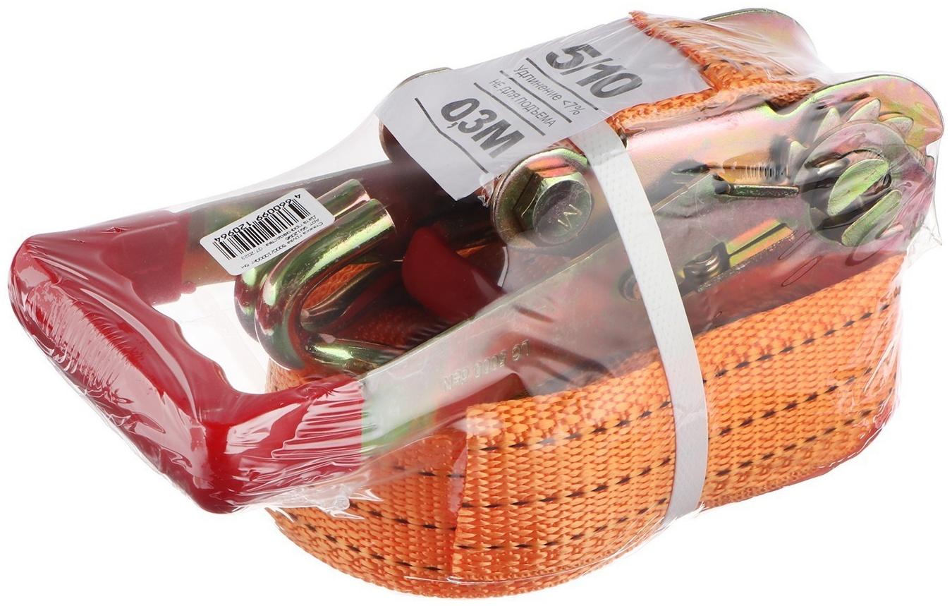 Стяжка груза TORSO с механизмом 230 мм, ширина ленты 50 мм, нагрузка 5/10 т, длина 6 м