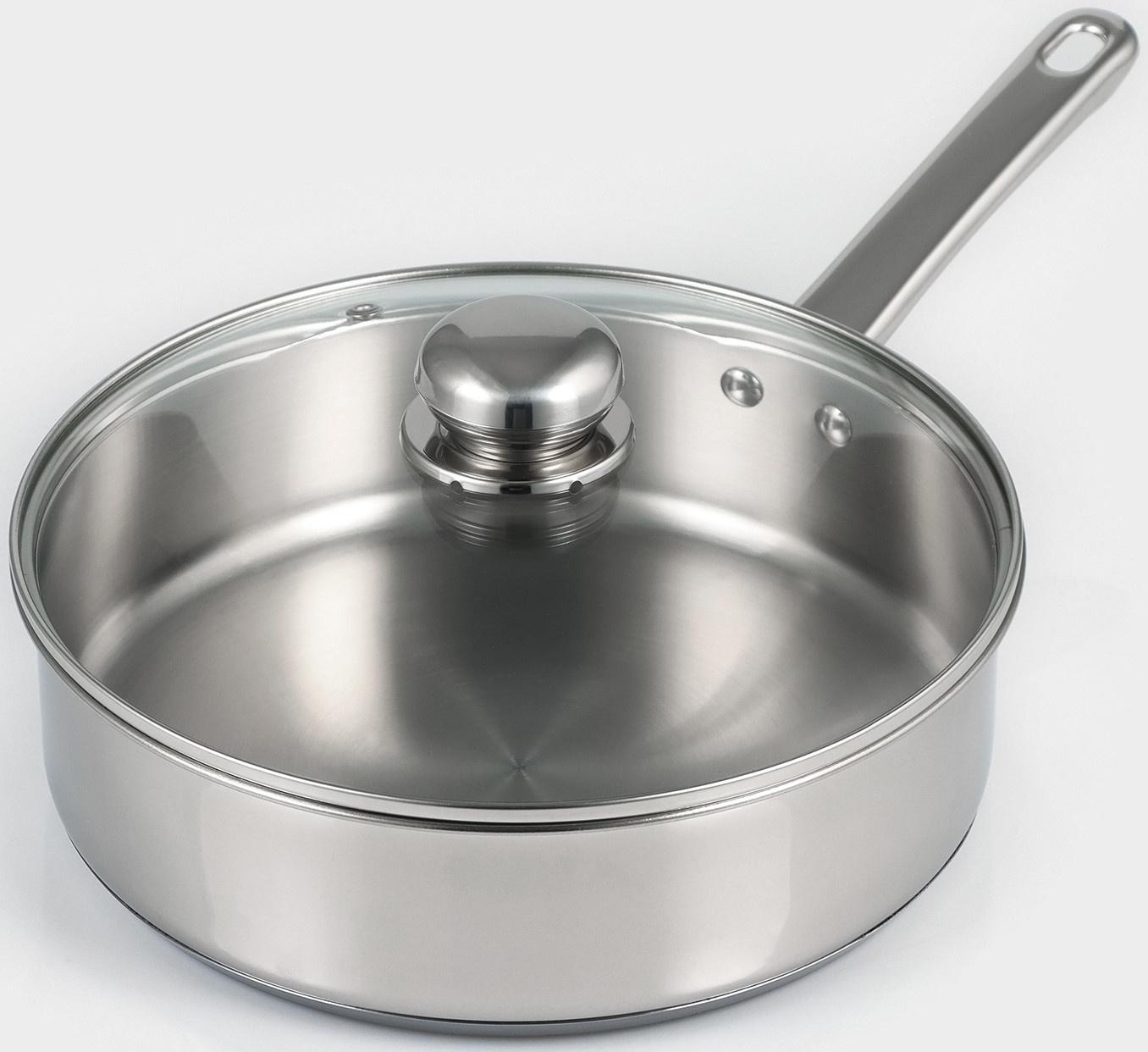 Кастрюля-сотейник из нержавеющей стали «Грейт», 2,8 л, ТРС, индукция