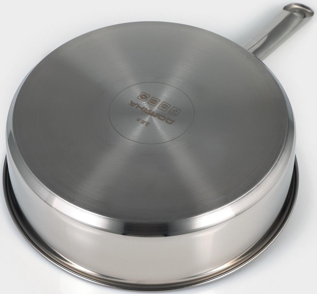 Кастрюля-сотейник из нержавеющей стали «Грейт», 2,8 л, ТРС, индукция