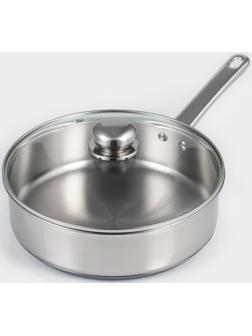 Кастрюля-сотейник из нержавеющей стали «Грейт», 2,8 л, ТРС, индукция