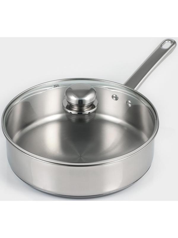 Кастрюля-сотейник из нержавеющей стали «Грейт», 2,8 л, ТРС, индукция