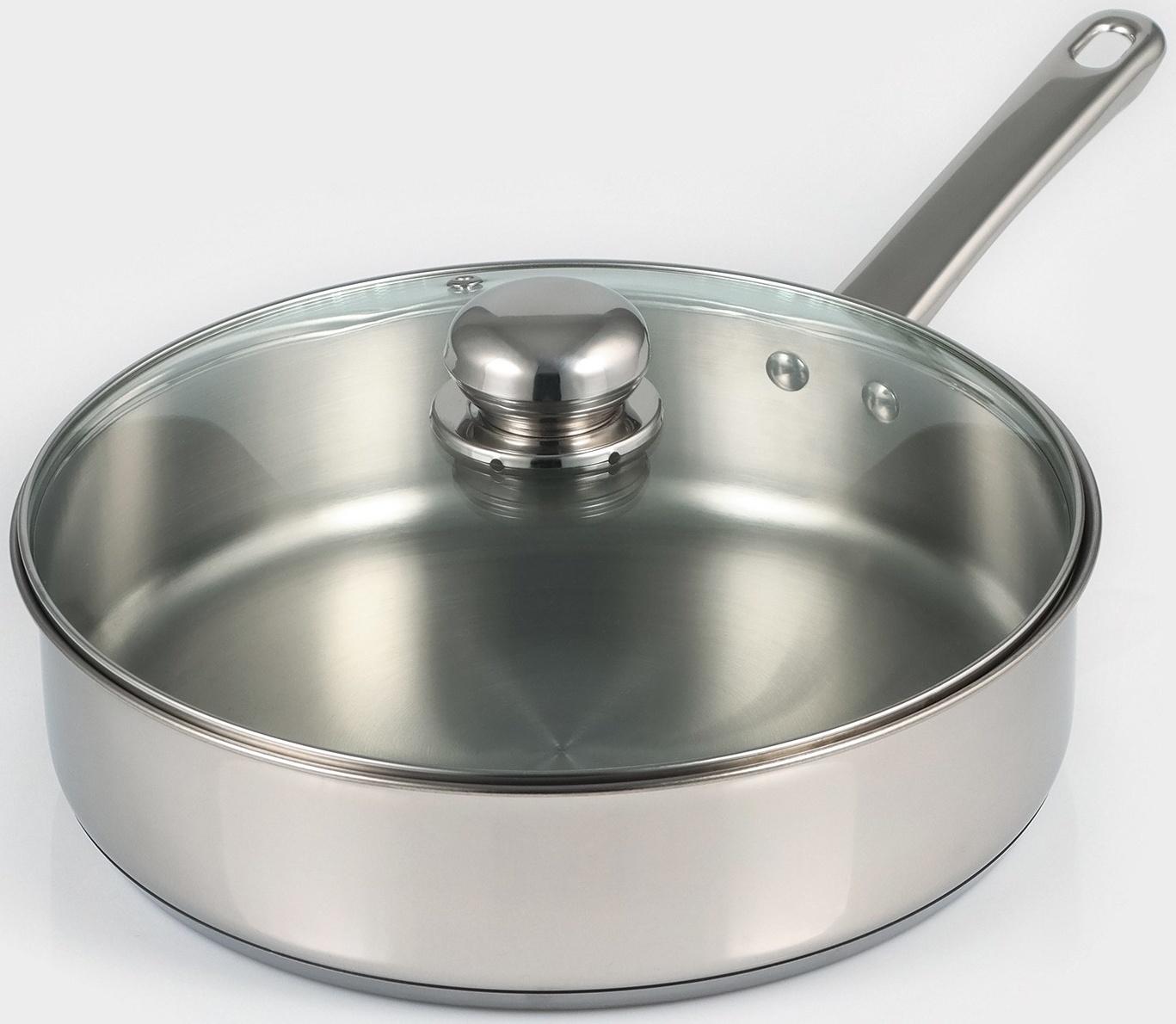 Кастрюля-сотейник из нержавеющей стали «Грейт», 3,5 л, ТРС, индукция